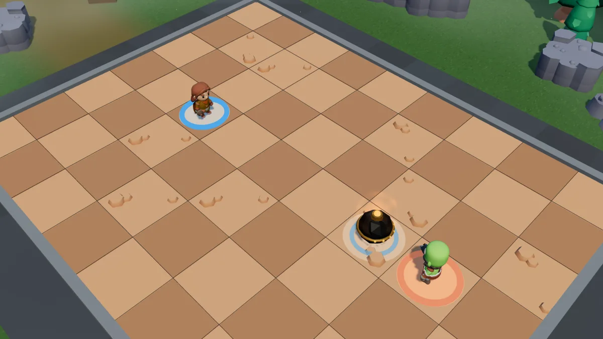 Shove: the charge pushed three tiles