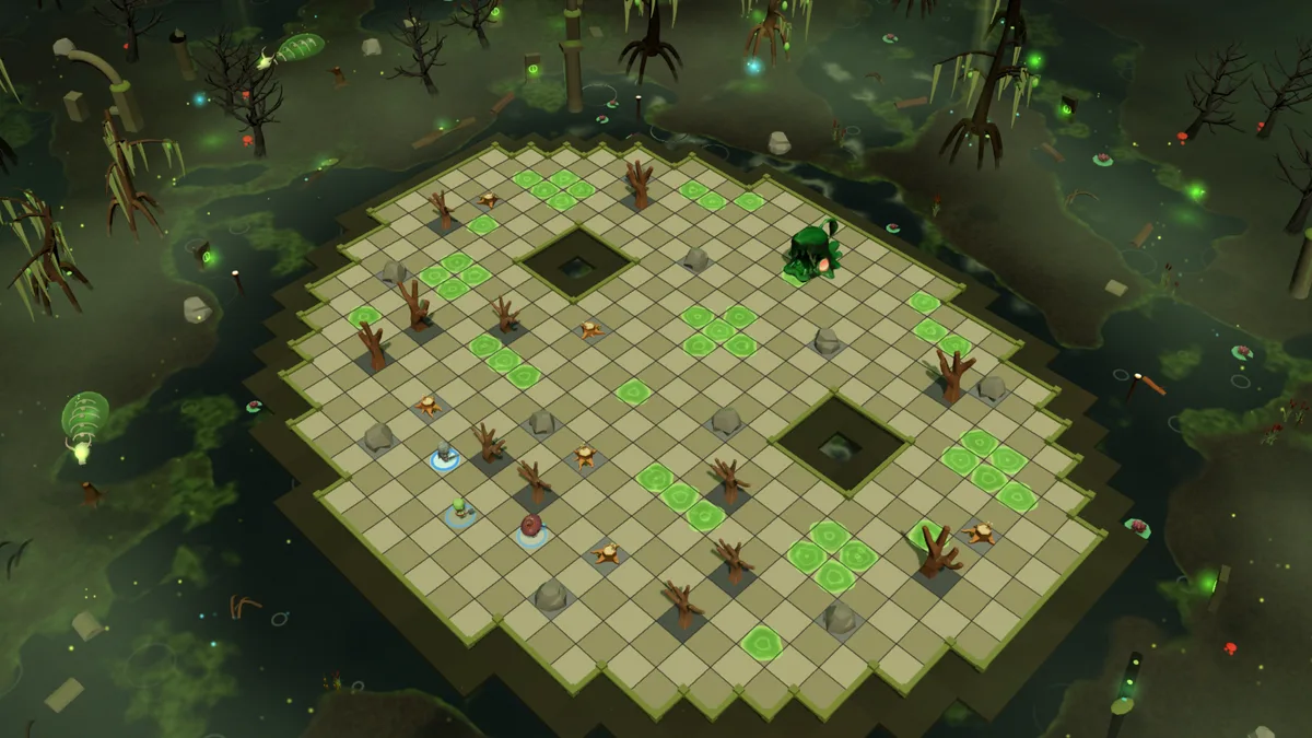 The Jelly Marsh: the puddles, the two ponds, the dead trees and the heroes’ dry edge
