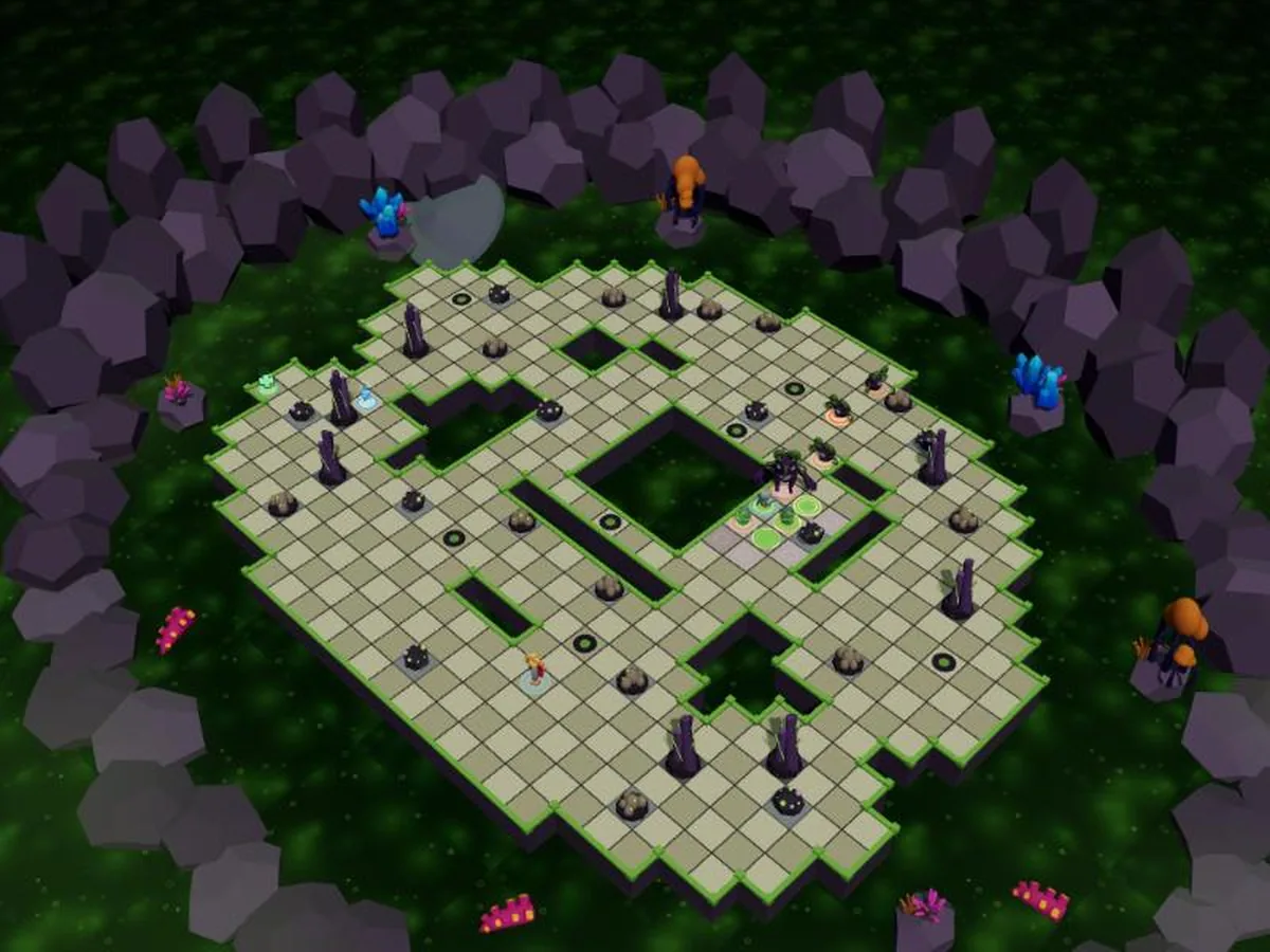 The Matriarch’s Nest: a crater above an acid lake, its pit, its islets and its geysers