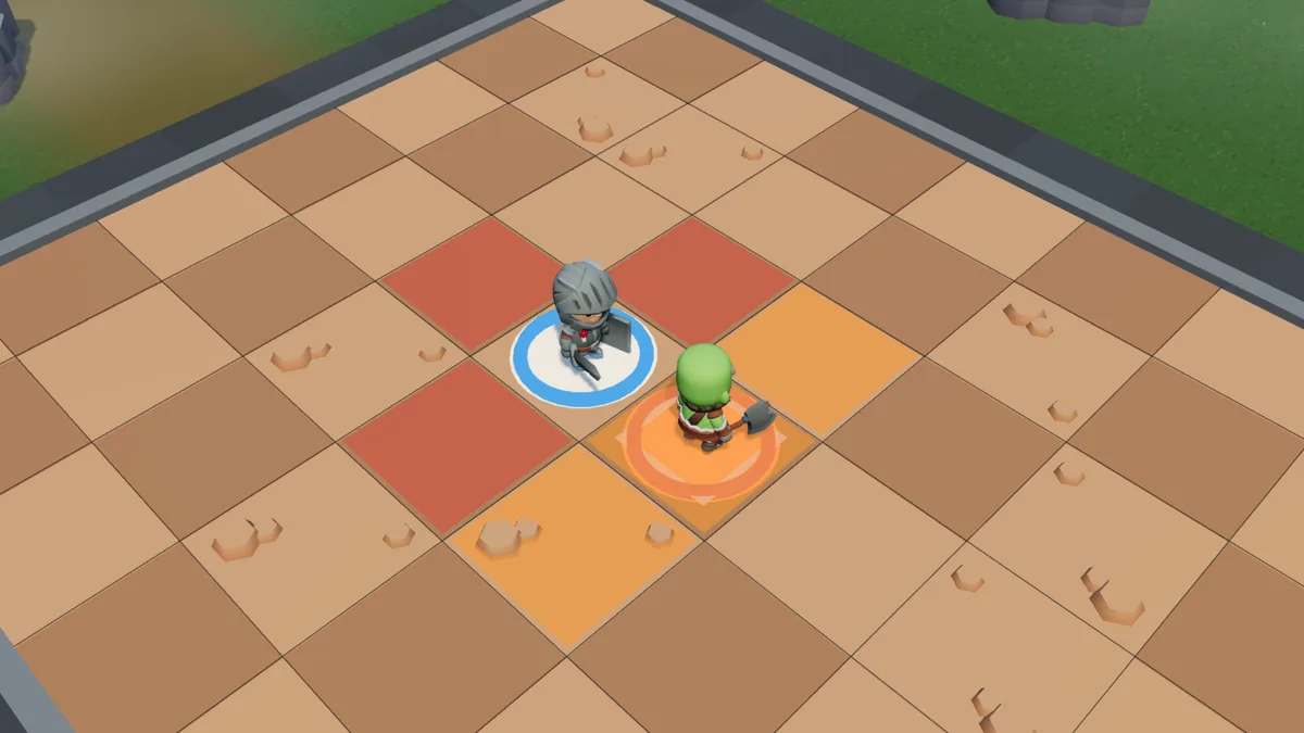 Lunge: the target tile and its two neighbours