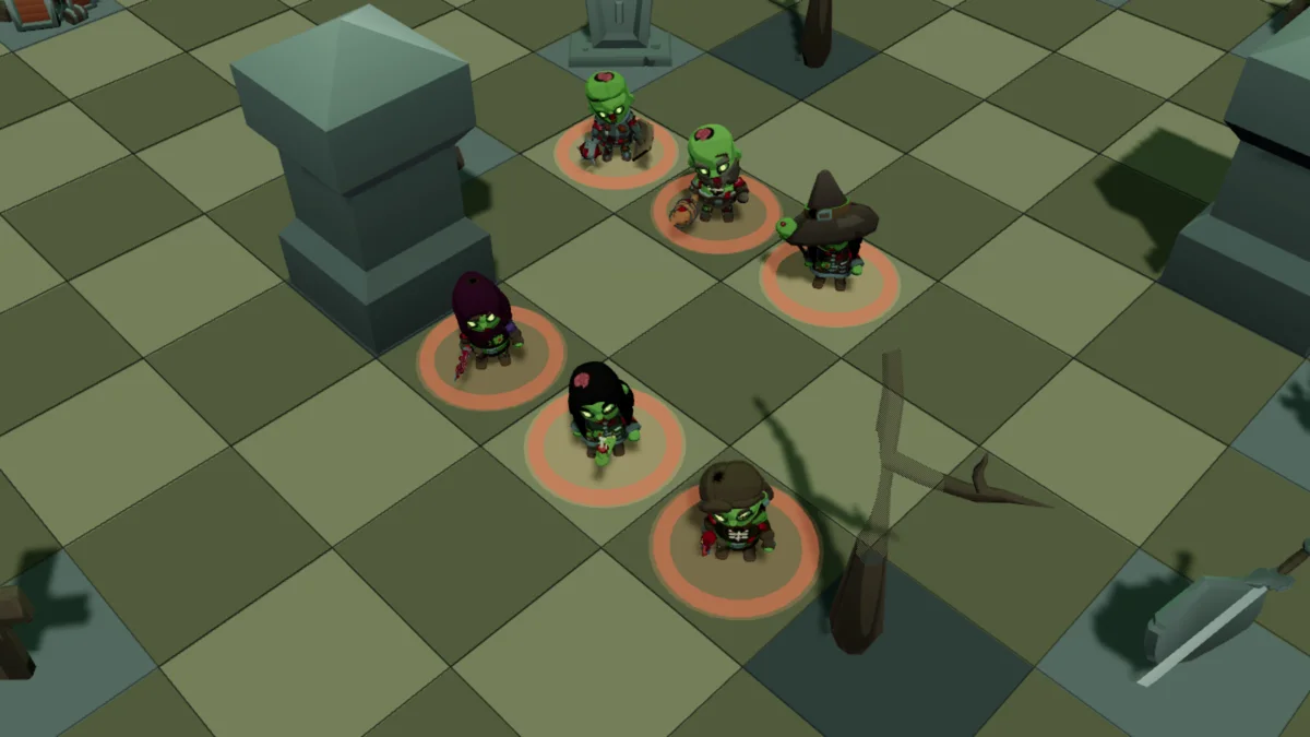 Las seis clases en versión Zombi, armadas, en el centro de la arena de la Horda