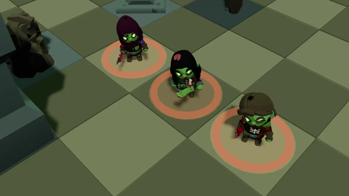 La Merodeadora, el Relojero y la Artificiera zombis, armados, de cerca