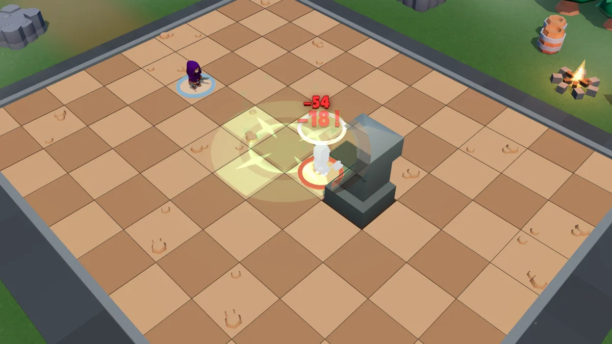 The Brute slams into the pillar