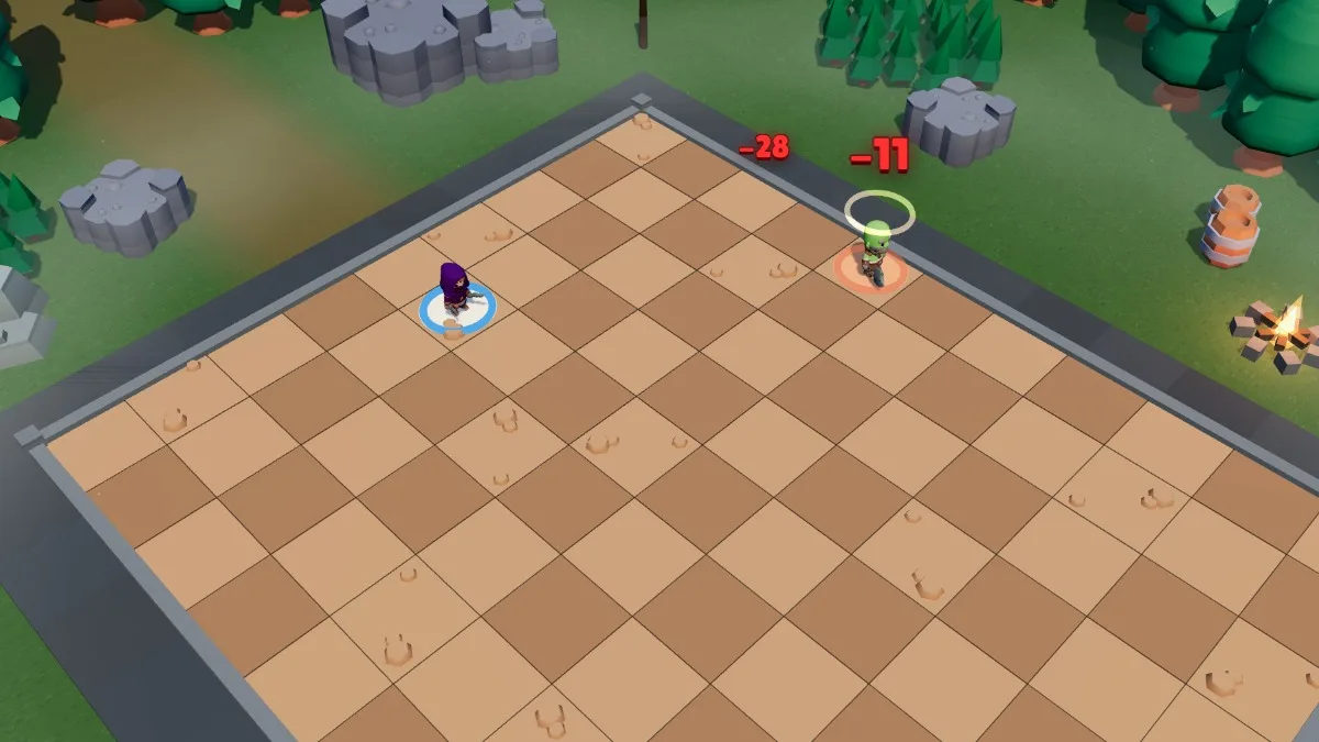 The Brute slams into the edge of the arena